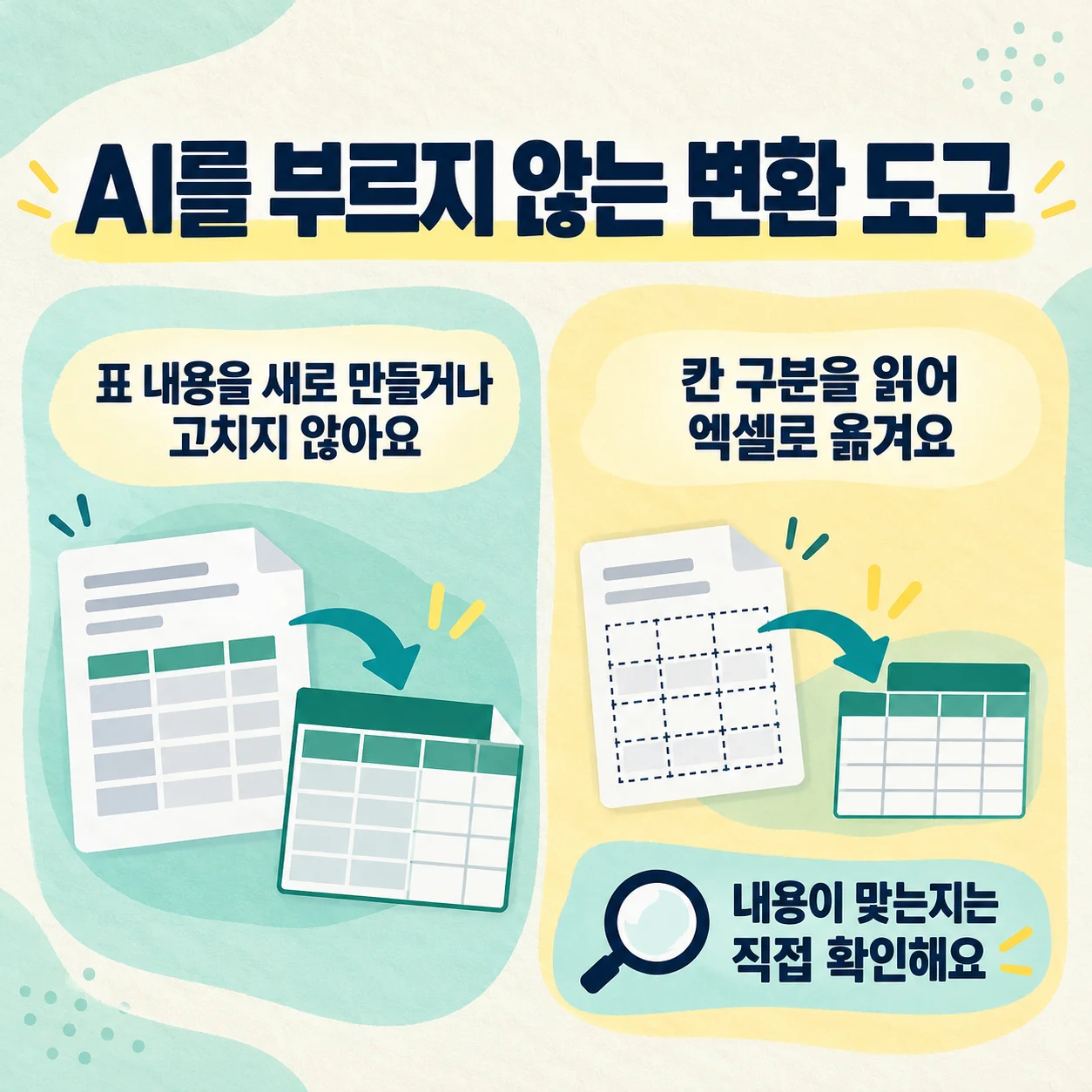 표 엑셀 변환기에서 원래 표를 붙여 미리보기부터 확인하는 화면